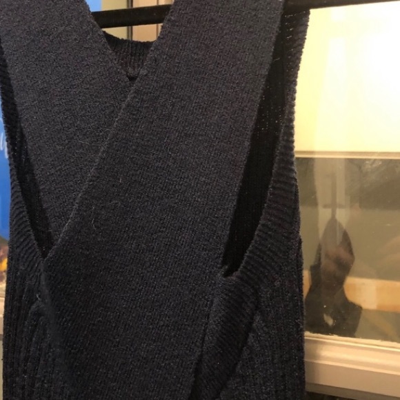 ANTHROPOLOGIE NWT NAVY CABLE KNIT MAXI DRESS - Picture 6 of 7